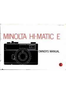 Minolta HiMatic E manual. Camera Instructions.